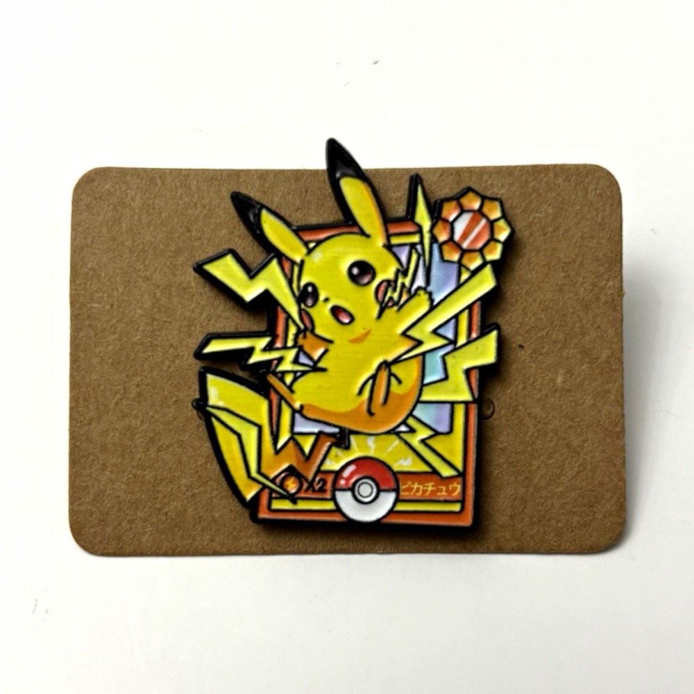 Pokémon Pikachu Enamelled Lapel Pin Yellow Black Red Metal Animation